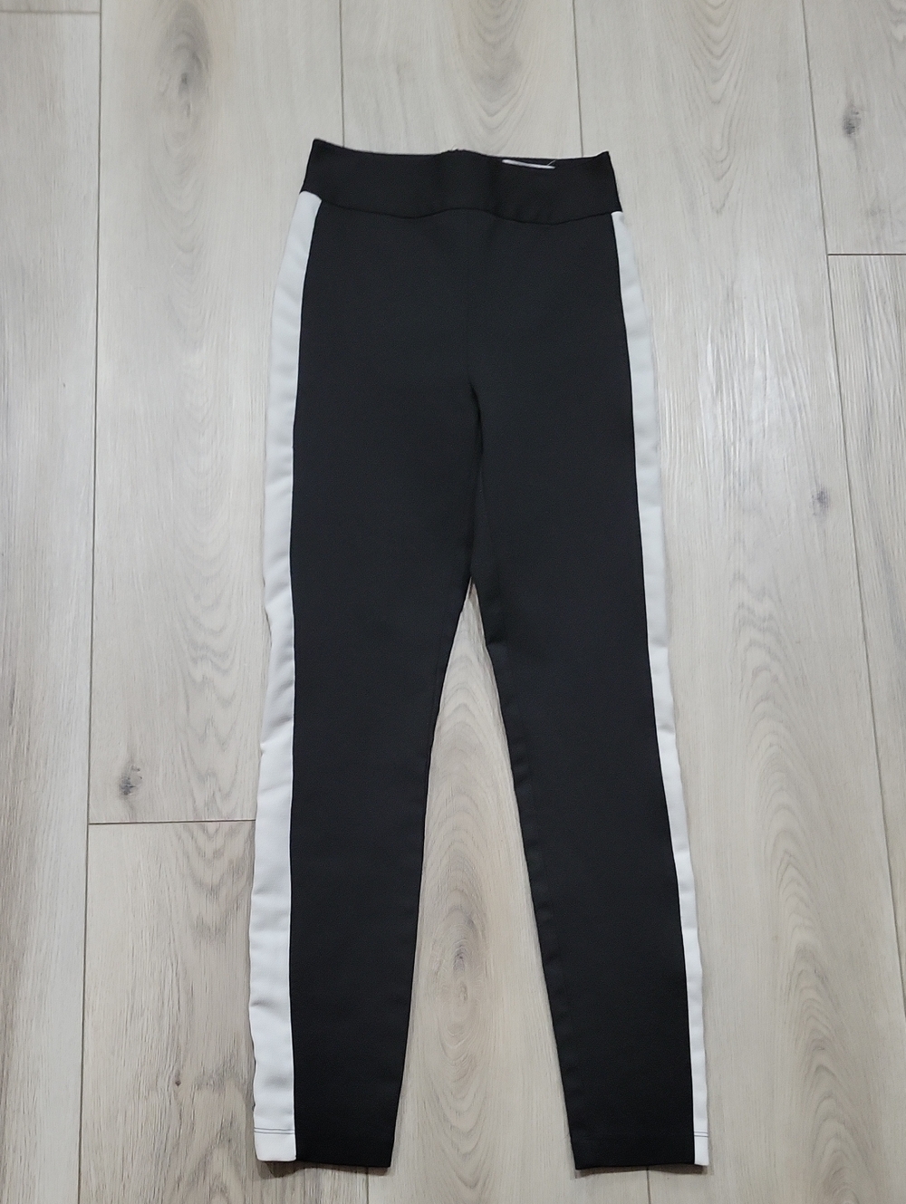 BCBGeneration Black Leggings with White Side Stripes